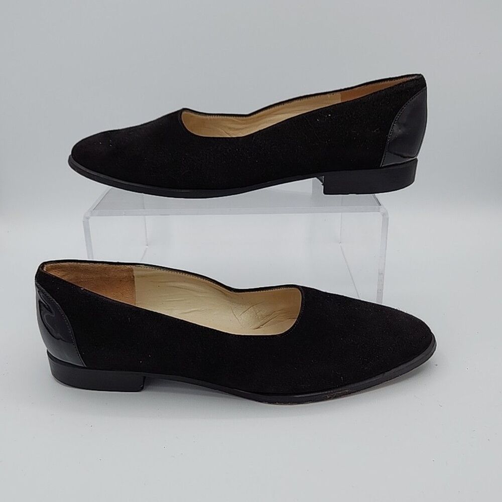 BALLY Black VINTAGE Block Heel Loafers Slip on Dress Shoes Women's 5.5 E